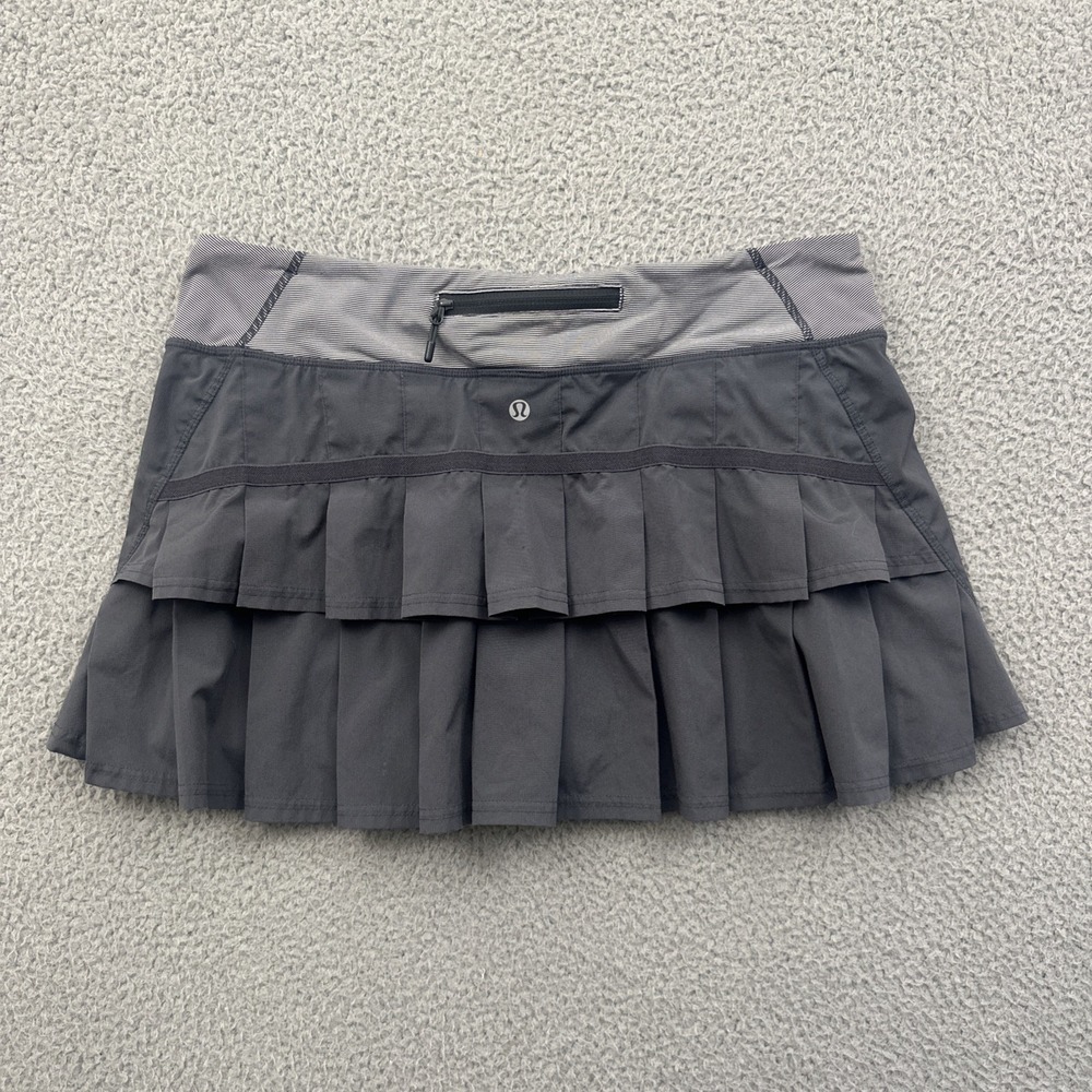 Lululemon Run Pace Setter Skirt Skort Gray Athletic Tennis Athleisure Women's 10